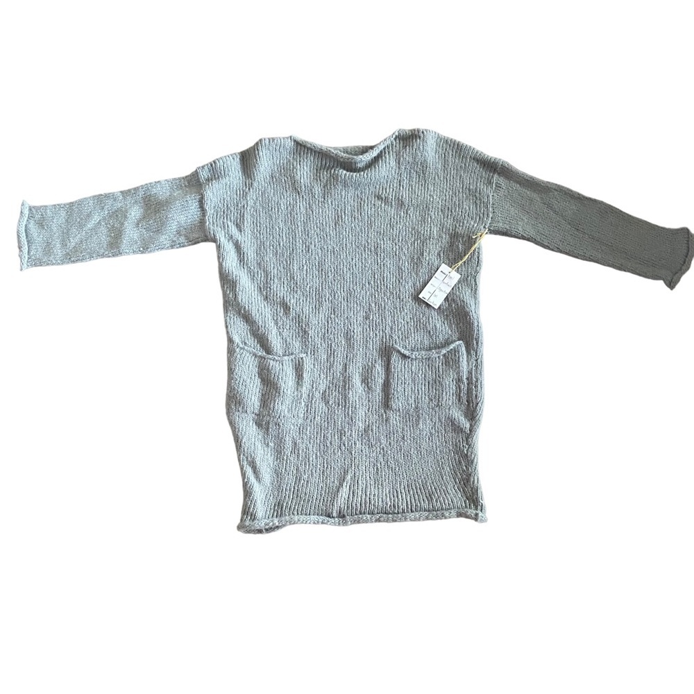 NWT URSA Textiles Gray Mohair Ami Pocket Tunic Sweater Dress Womens Medium